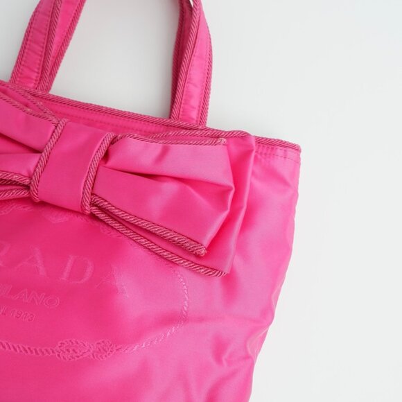 Authentic Preowned Prada Bright Pink Nylon Two Way Bag - Picture 3 of 16